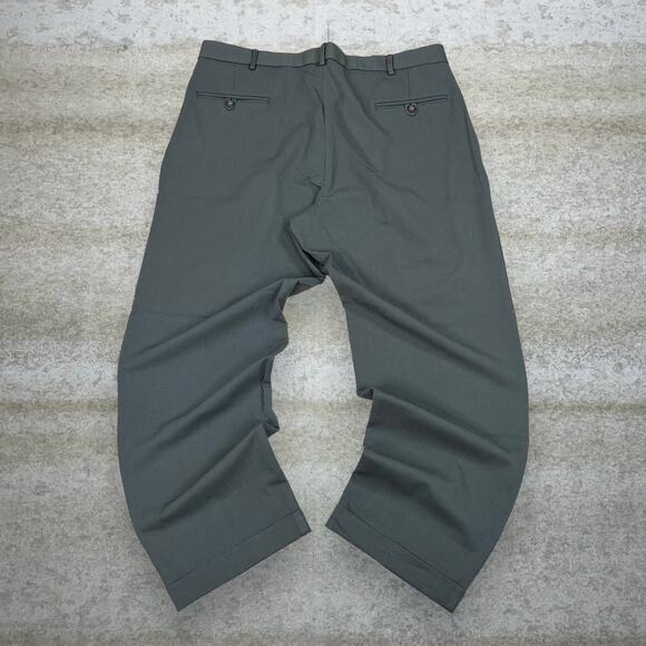 Vintage Dockers Dress Pants Olive Green Baggy Wide Leg Fit Pleated Front 90s - Picture 1 of 4